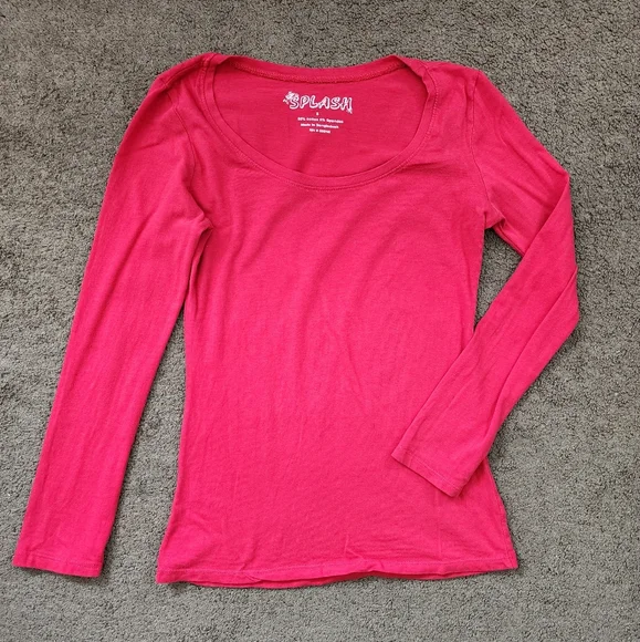 Red L/S Tee Shirt, Women's Small - Picture 2 of 10